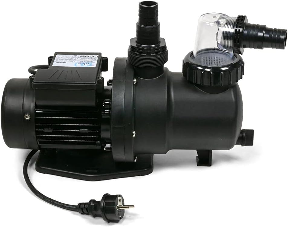 Selbstansaugende Poolpumpe mit Vorfilter (9500 l/h), Kapazität: 9500 l/h, Vorfilter: 550 W