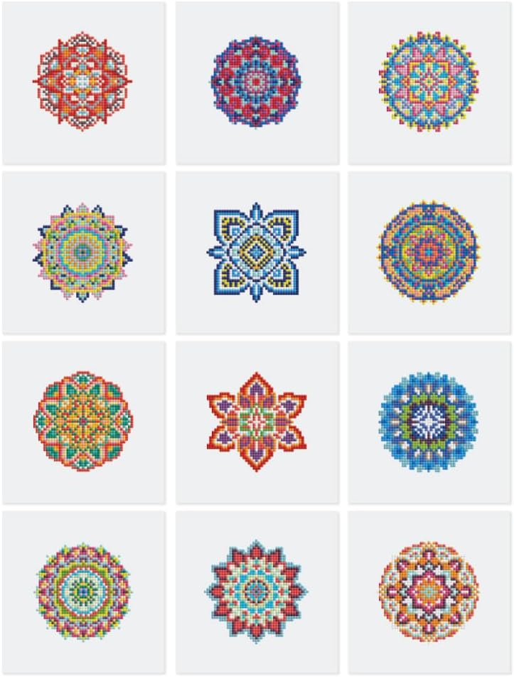 Mini Serie Diamond Painting Set mit 12 Stück, Mandalas PROBLEMYOUMUSTCHECK