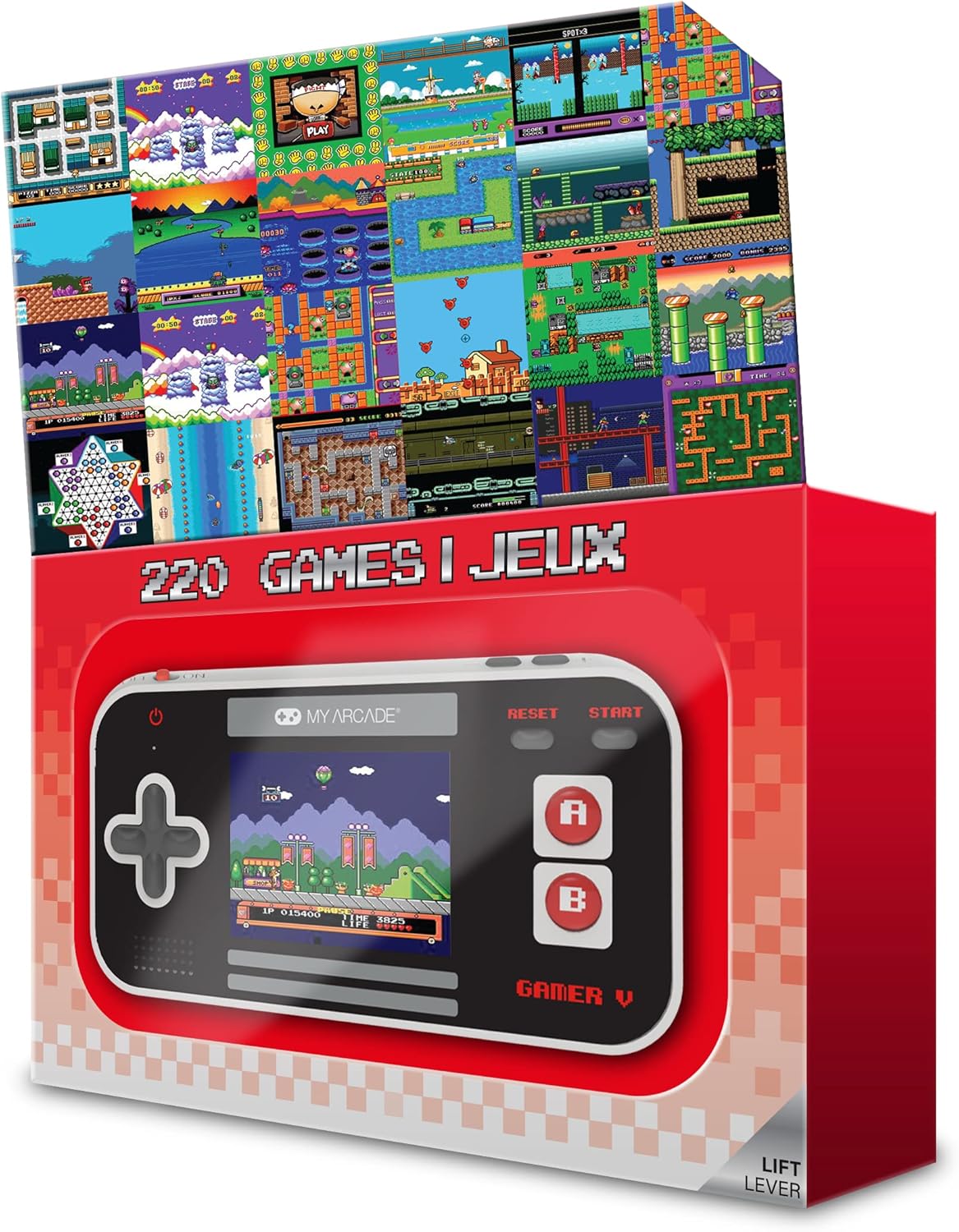 Gaming-System mit 220 Spielen, Gamer V Classic-Red