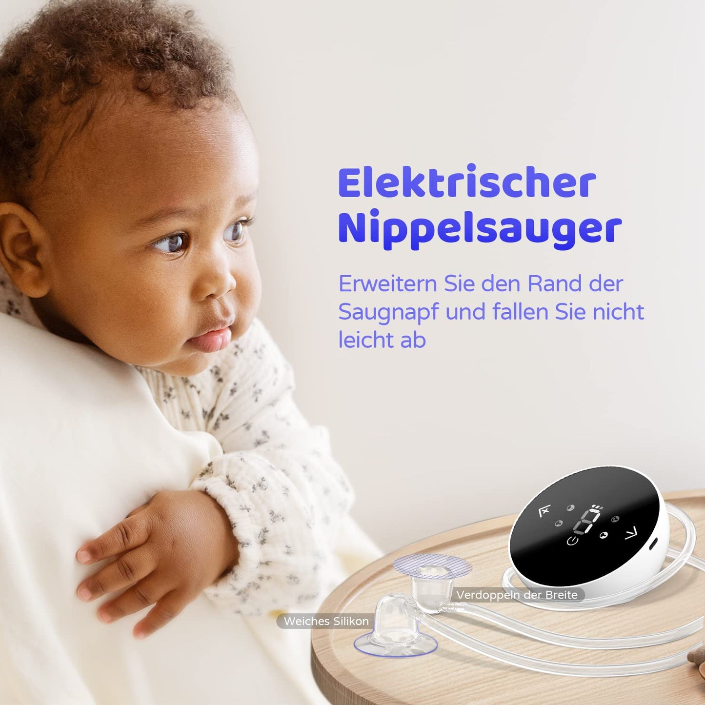 Elektrischer Brustwarzenkorrektor mit Saugkraft, Schwarz, Transparent, Weiss