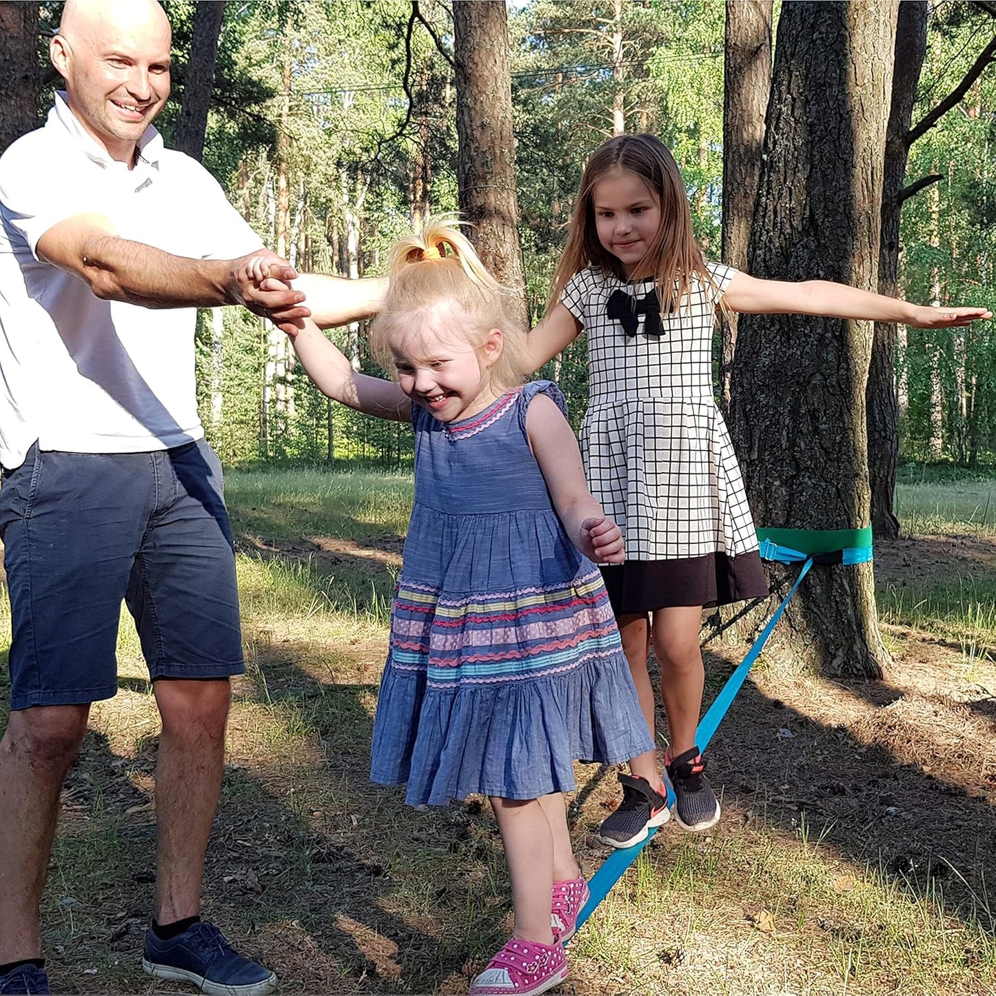 Slackline-Set mit Ratsche und Baumschutzband, Slackline