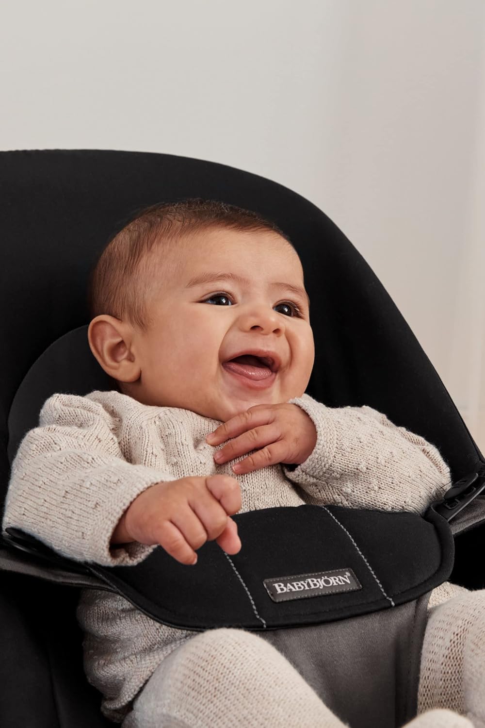 Babywippe Balance Soft, Gewebt/Jersey Schwarz/Dunkelgrau