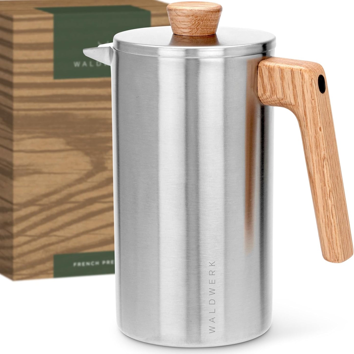 French Press Kaffeebereiter aus Edelstahl (1L), French Press 1L
