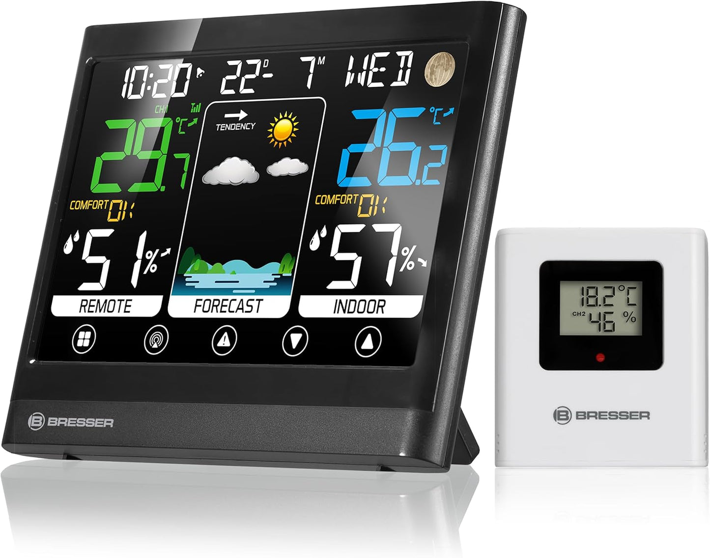 MeteoTemp BF - Funk Wetterstation mit Touch-Display, Neue Version