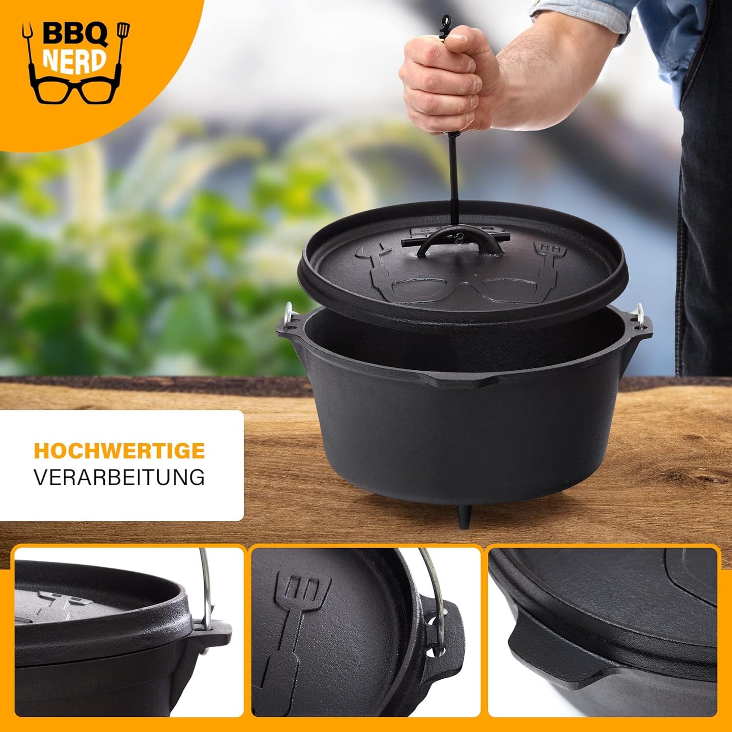 Dutch Oven Starter mit Deckelheber, "Starter" Topf mit Füssen / 3,1 Liter