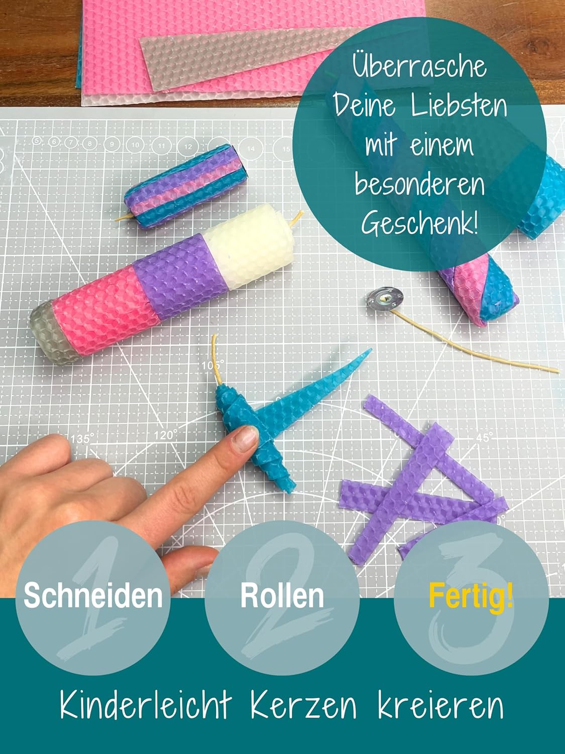 20er Set Bienenwachsplatten für Kerzenherstellung, Set Farbenzauber | 20 X 15 cm