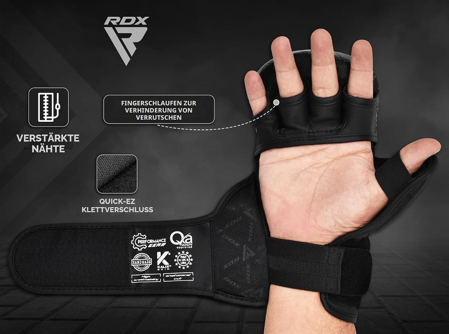 Boxhandschuhe mit offener Handfläche, Blau M