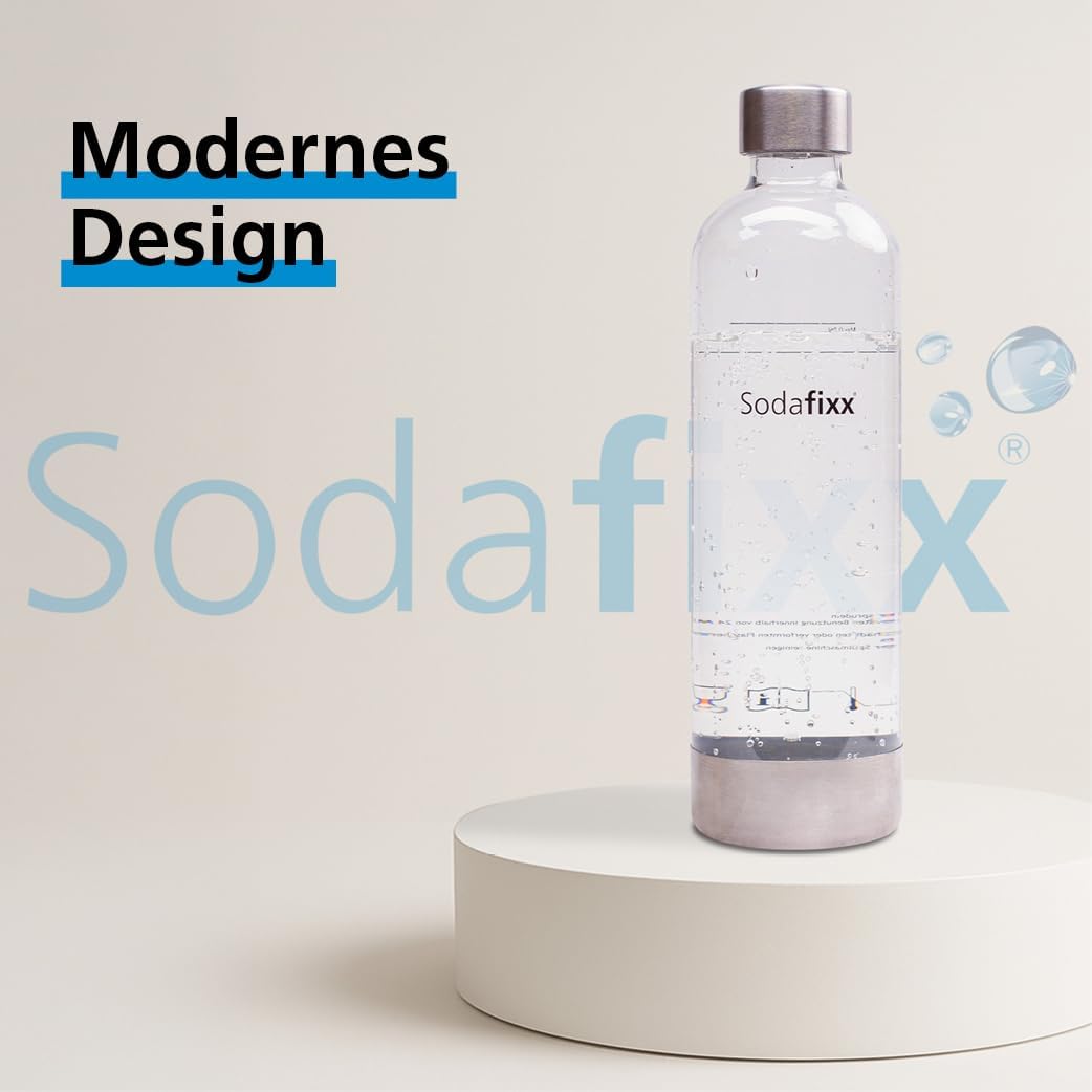2er-Set Wasserflaschen für Wassersprudler, 2x PET Flaschen