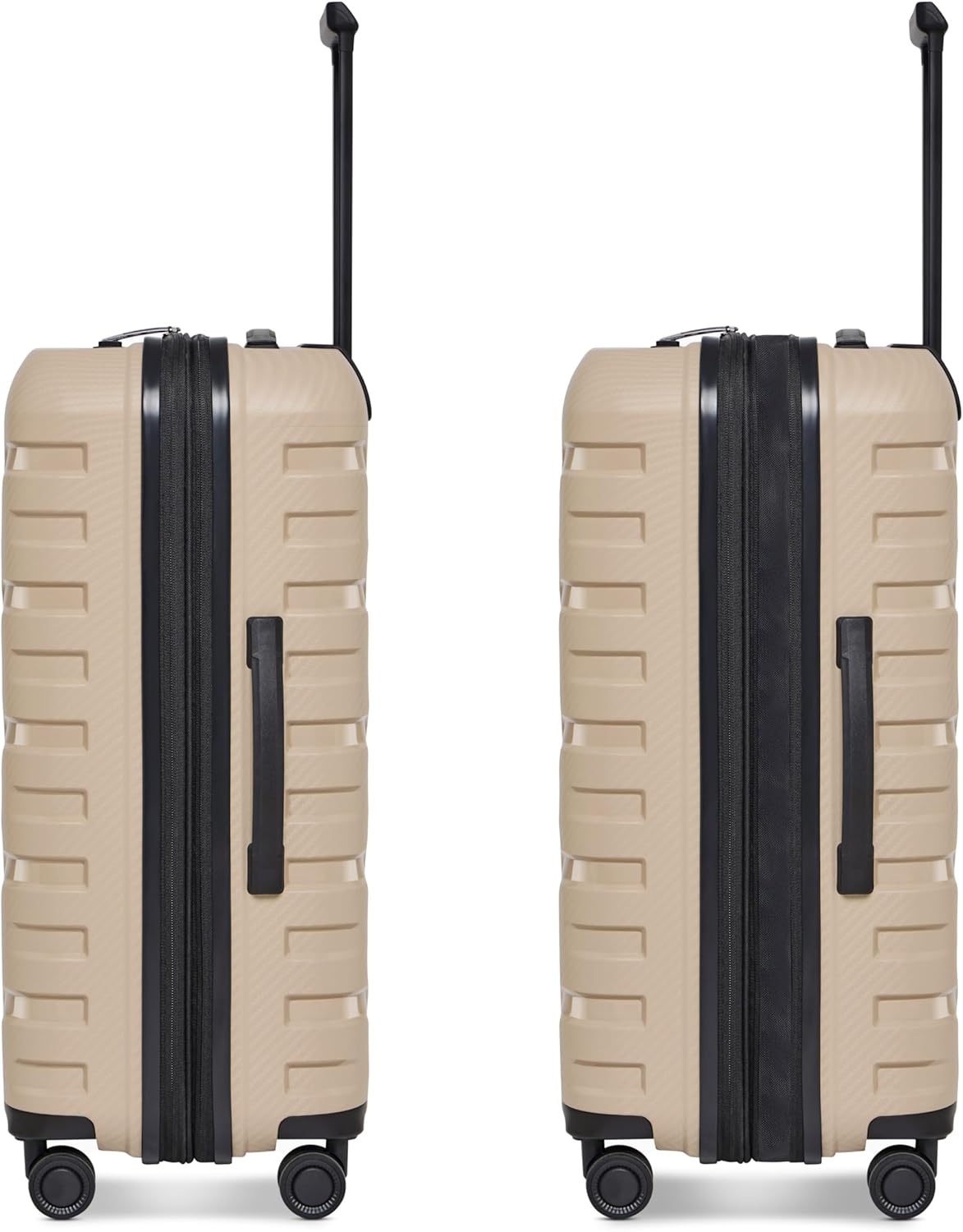 Edition 01 4 Rollen Kofferset 3-teilig mit Dehnfalte, Beige Kofferset (3-teilig) erweiterbar