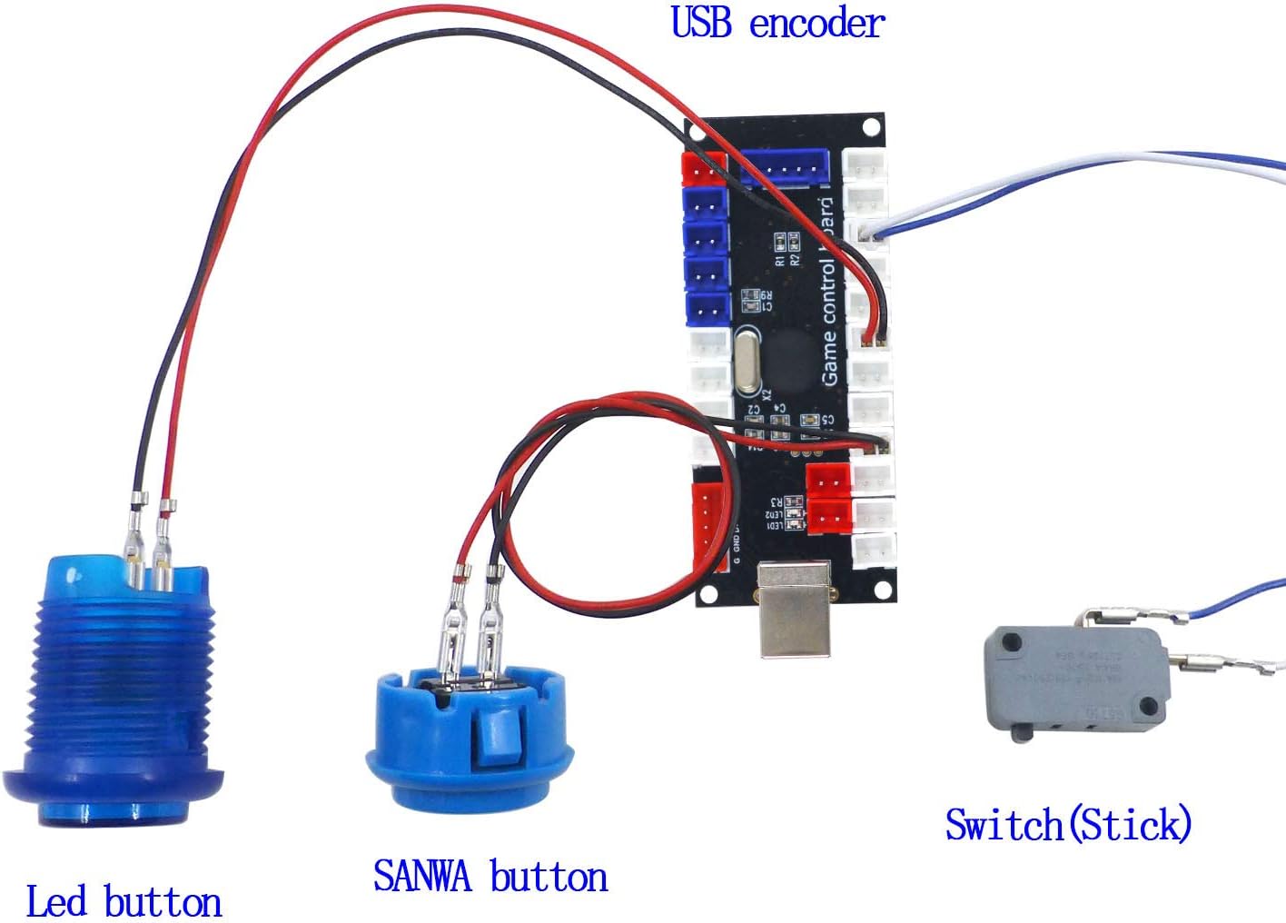 Arcade USB Encoder für 2 Spieler Retro Games, HAPP