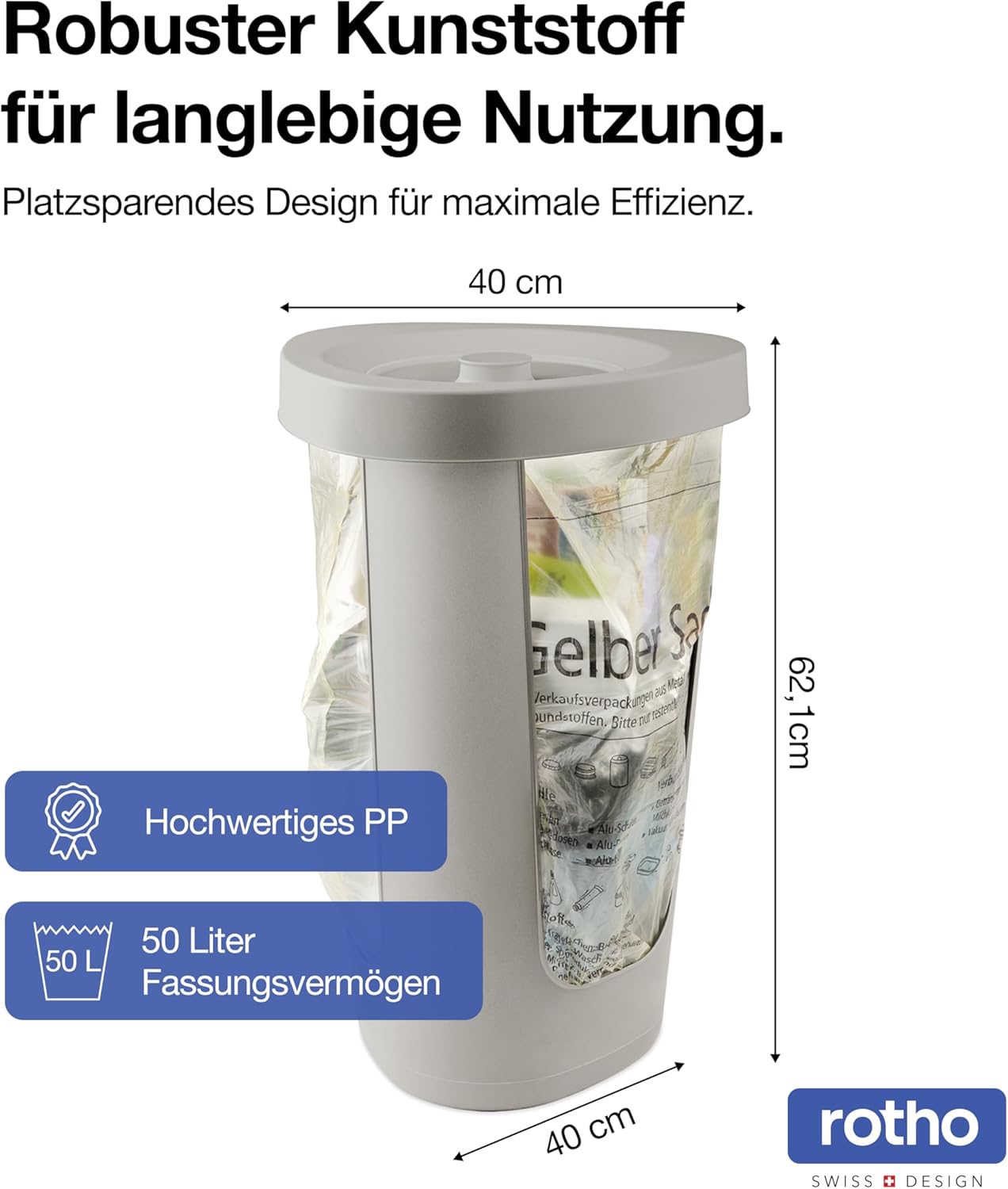 Müllsackständer mit Deckel, 1 x Müllsackständer Cappuccino