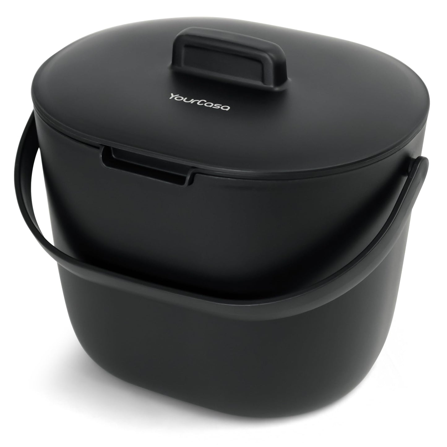 Geruchsdichter Komposteimer, 3,6 Liter Schwarz