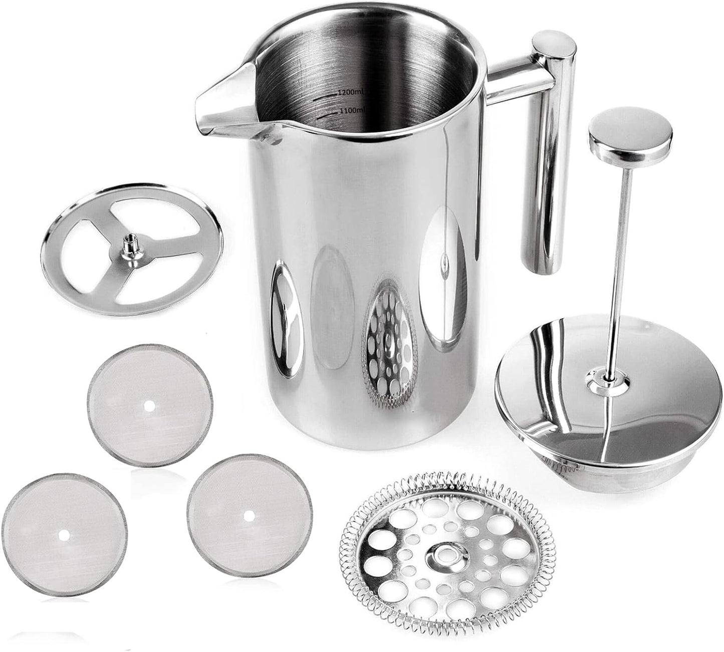 French Press, 1500ml Silber