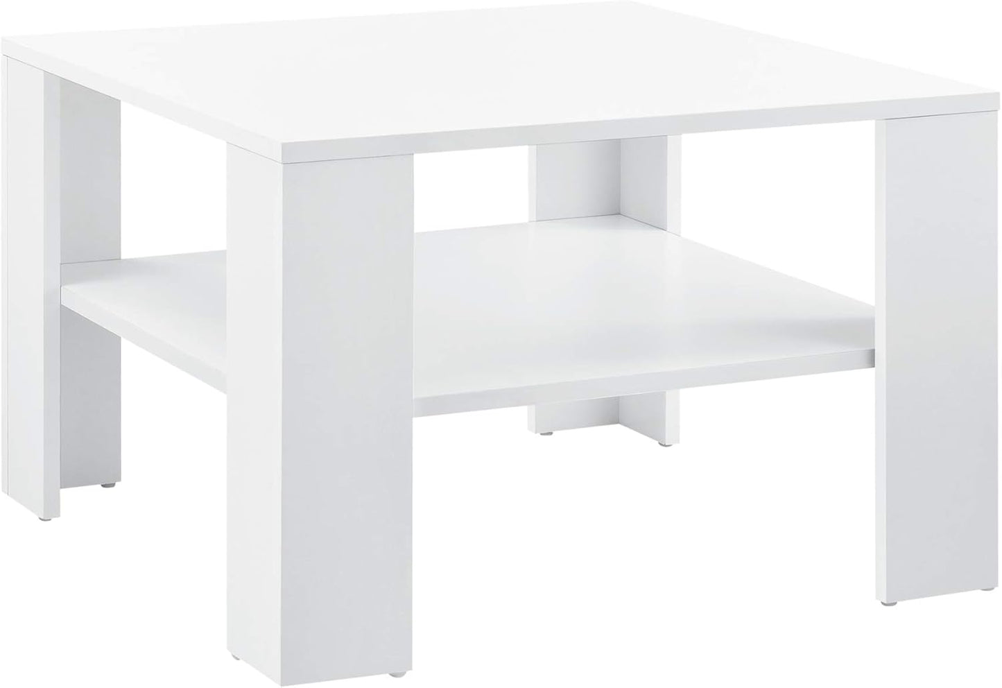 Couchtisch mit Ablage (60 x 60 x 40 cm), Weiss