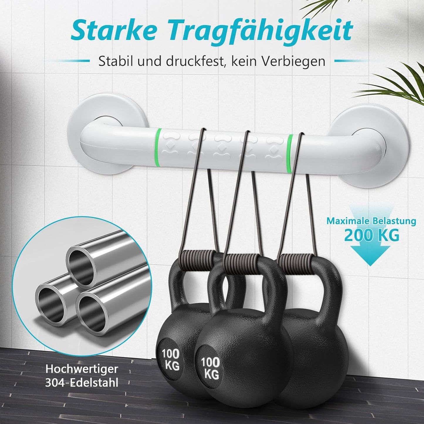 Duschhandlauf-Set für Senioren, 2 Stück, 2 x 30 cm