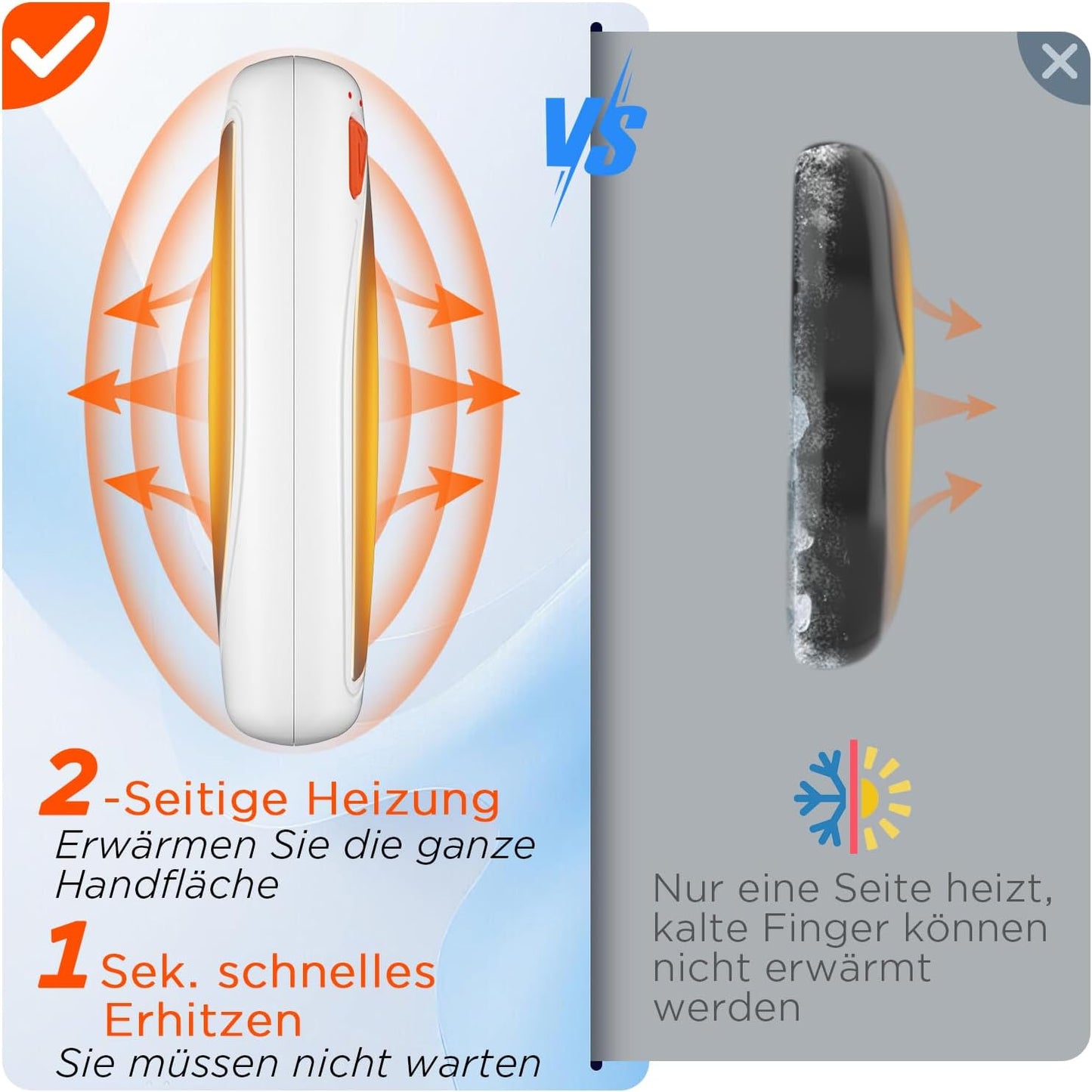 Elektrische Handwärmer mit Ladecase, Weiss