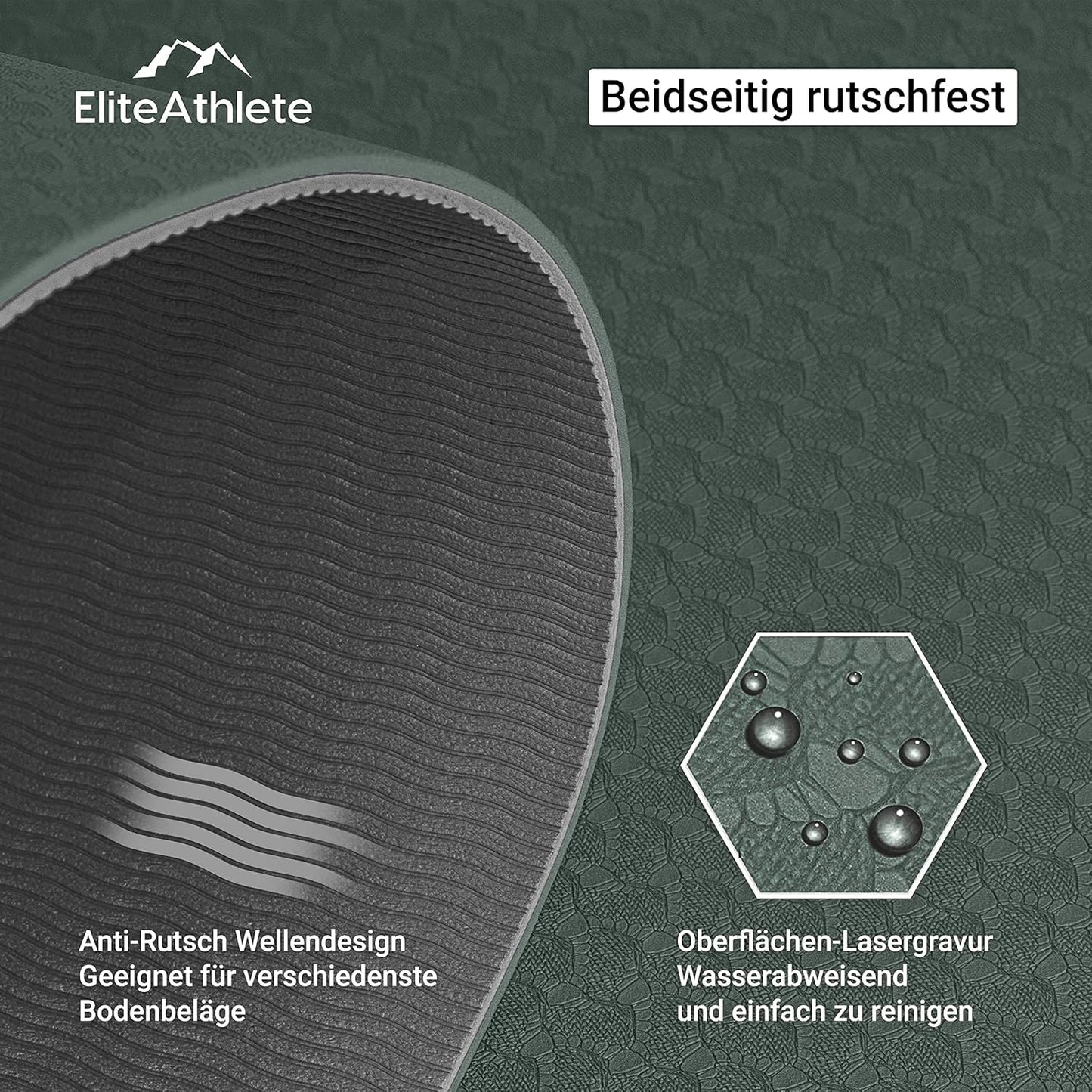 Rutschfeste Yogamatte, Deep Forest - Dark Dun