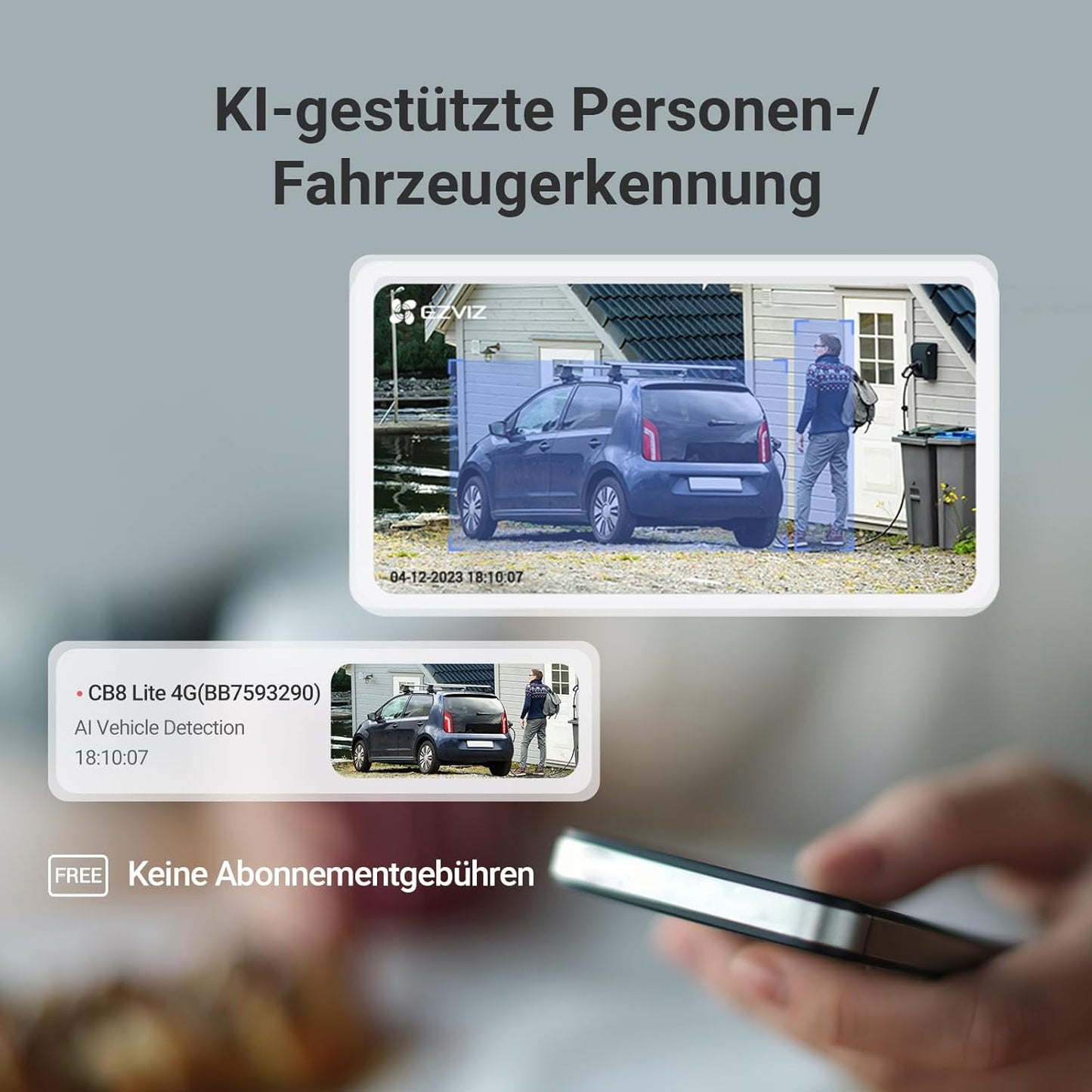 CS-CB8c Überwachungskamera mit PTZ, Farbnachtsicht & Person/Fahrzeugerkennung, 4G & WiFi Solar Kamera