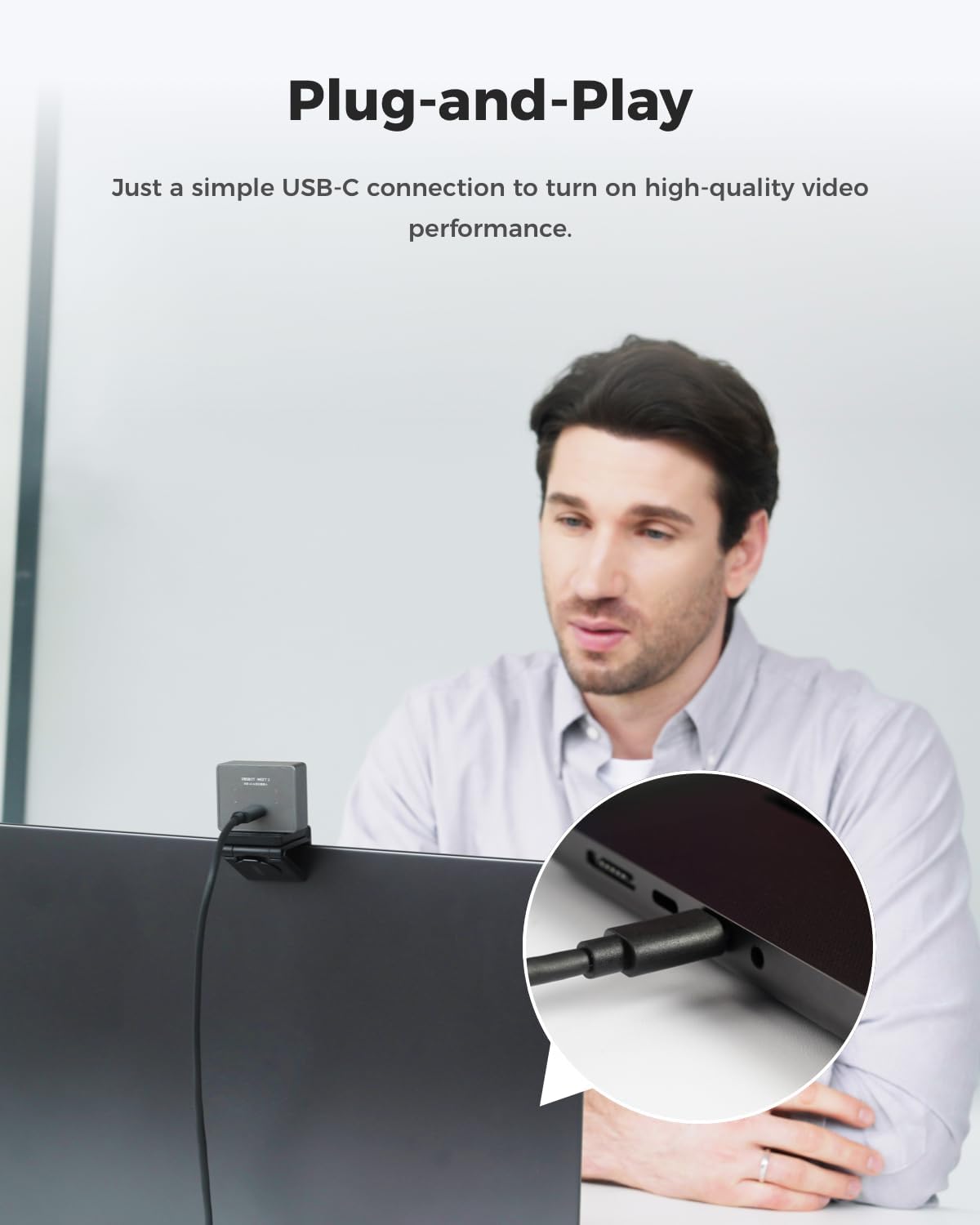 Meet 2 4K Webcam mit KI-Framing & Autofokus, Space Grey