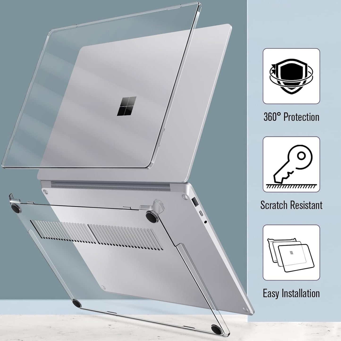 Hartschale für 15 Zoll Surface Laptop 3/4/5, *Transparent