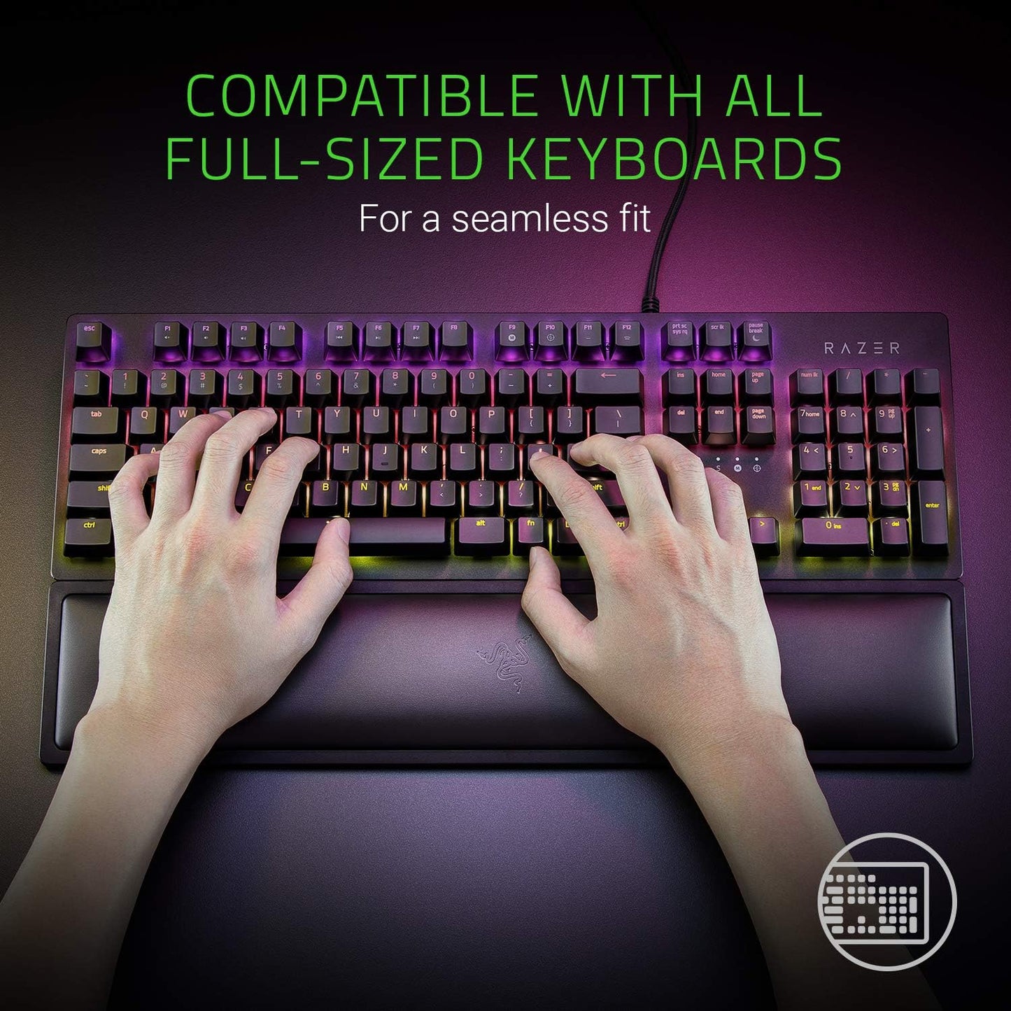Ergonomische Handballenauflage für Gaming-Tastaturen, Handballenauflage (Kunstleder) Einfarbig