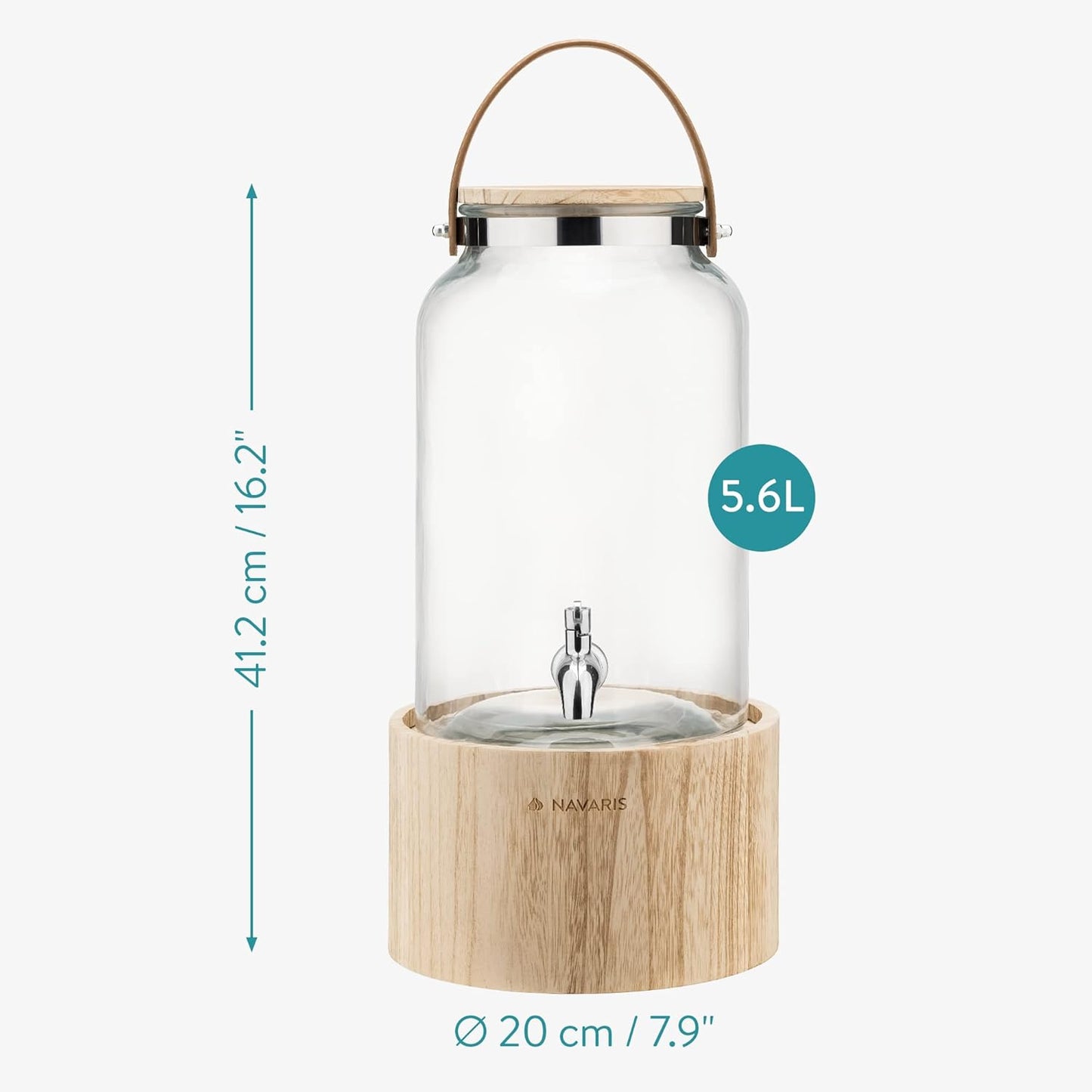 Getränkespender mit Zapfhahn, Transparent Braun