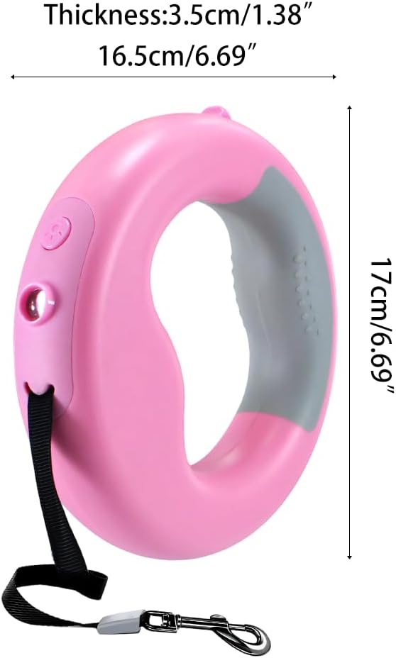 Rollleine mit LED-Licht, Ohne Kotbeutel Rosa