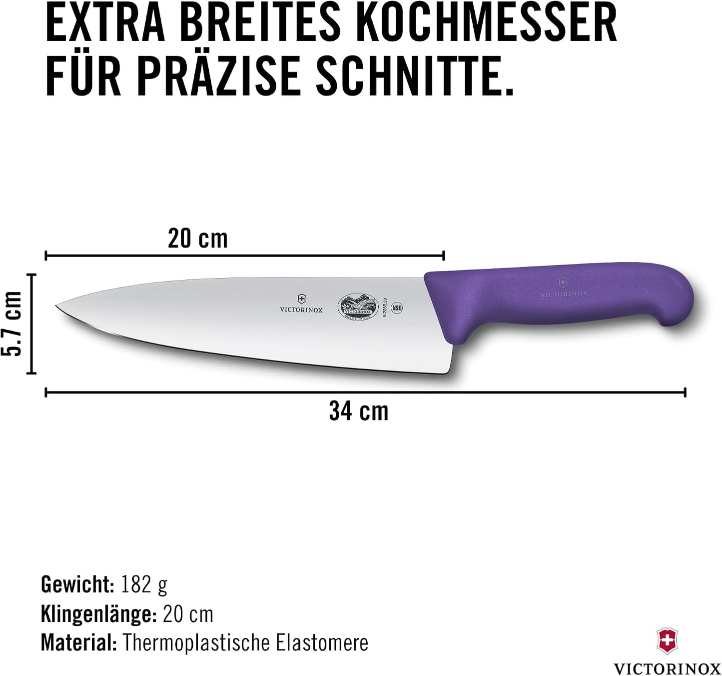 Fibrox Universalmesser mit gerader Klinge, Lila