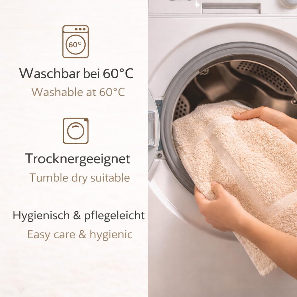 2er-Set Badematten, 50x70 cm, 2x Badvorleger Beige