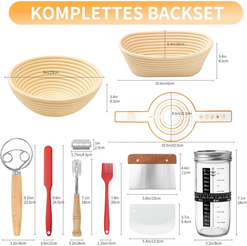 10-teiliges Gärkörbchen-Set für Einsteiger, L