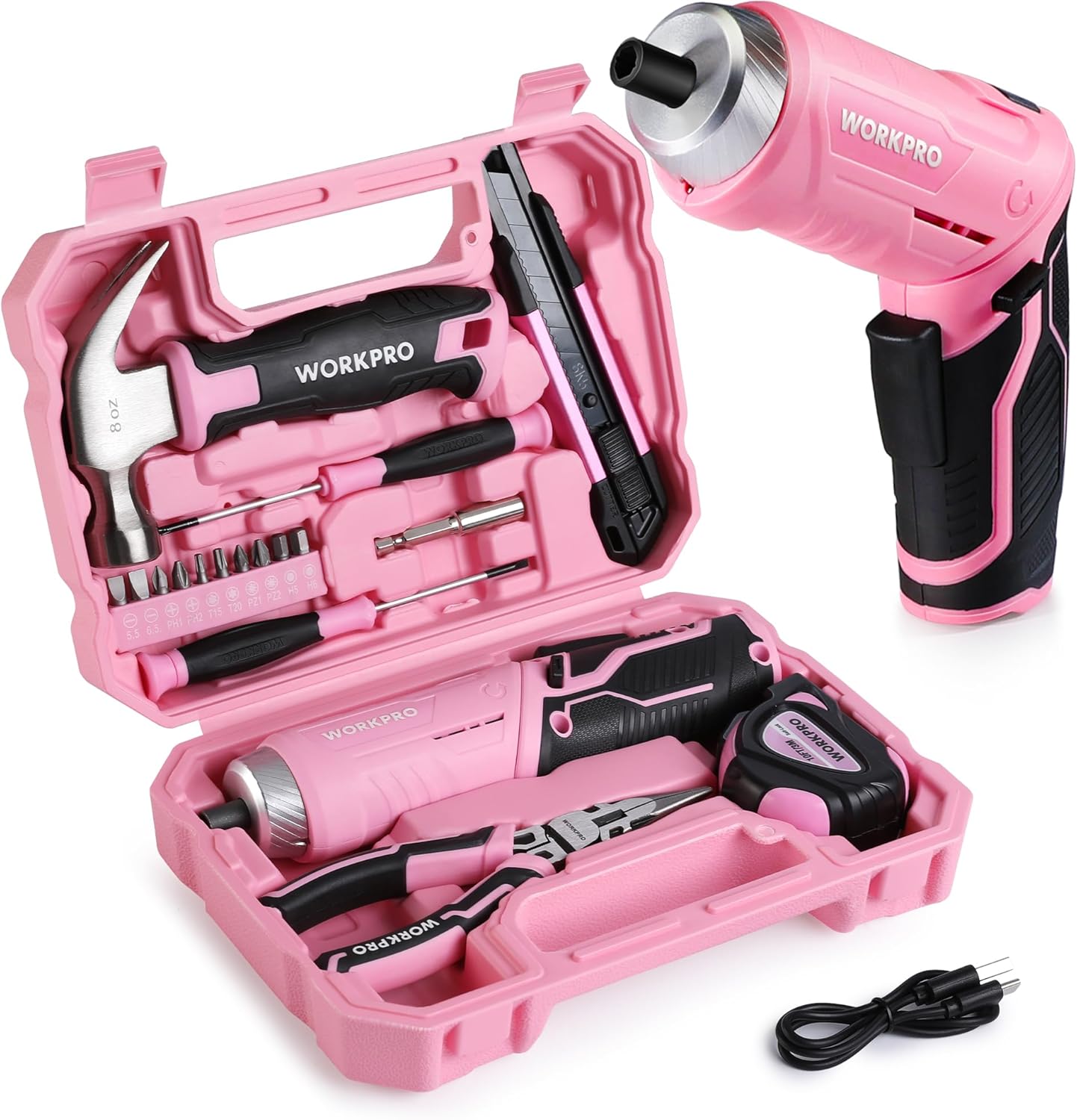 18-teiliges Werkzeugset, Rosa