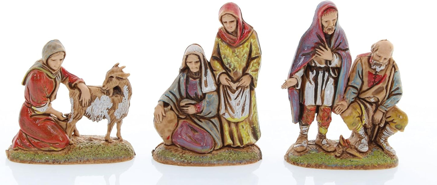 Neapolitanische Krippenfiguren, 9 Stück, 1:32, Für eine 6 cm grosse Krippe