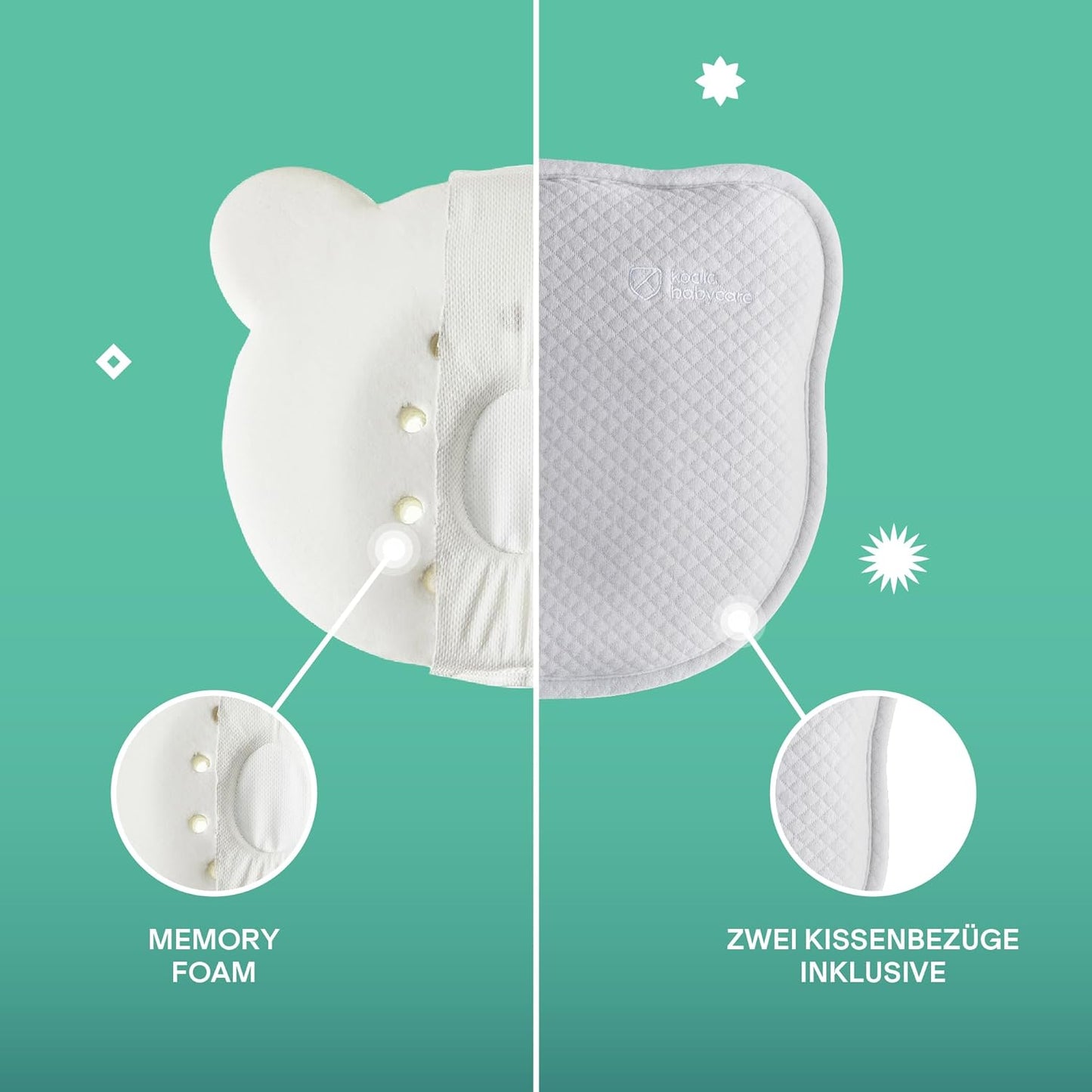 Babykissen gegen Plagiozephalie mit Memory Foam, Grau