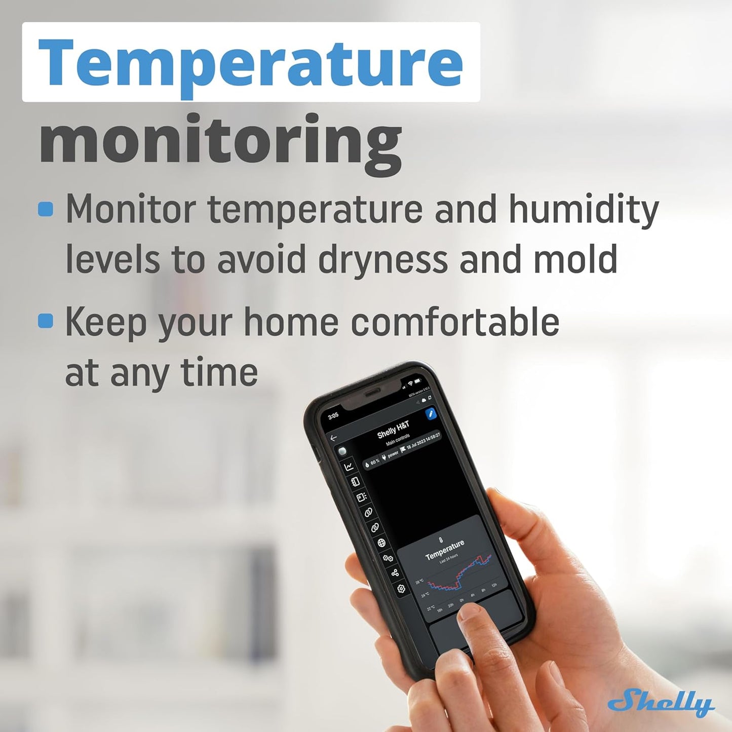 WLAN Luftfeuchte und Temperatursensor, Weiss