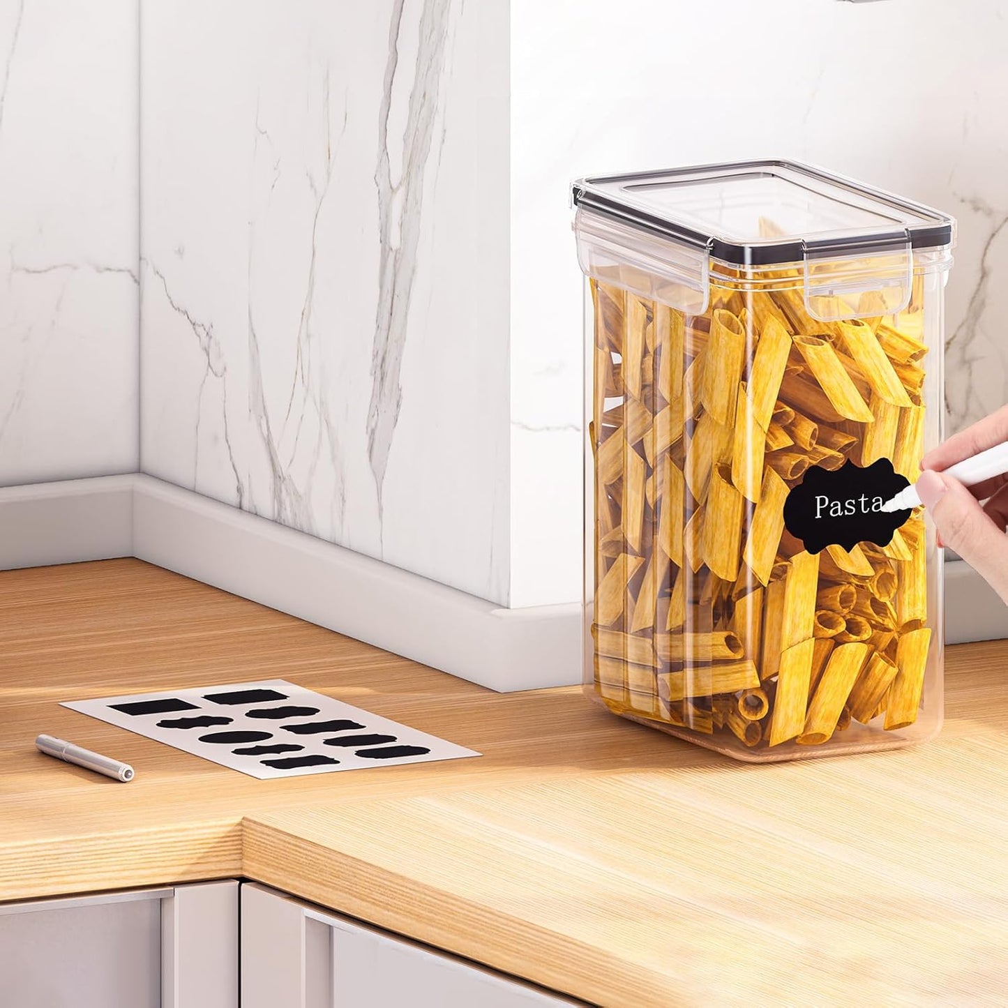 Luftdichtes Vorratsdosen, 24er Set mit Etiketten, 33,6L