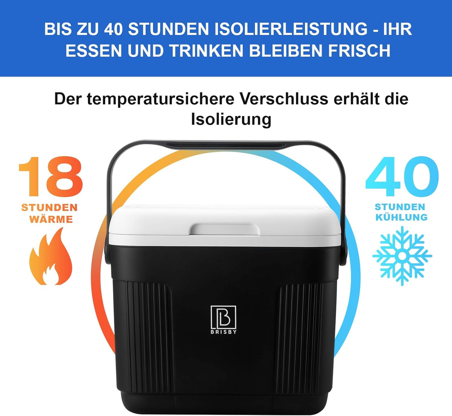 Kompakte Kühlbox mit Kühlakkus, 22 Liter - Schwarz