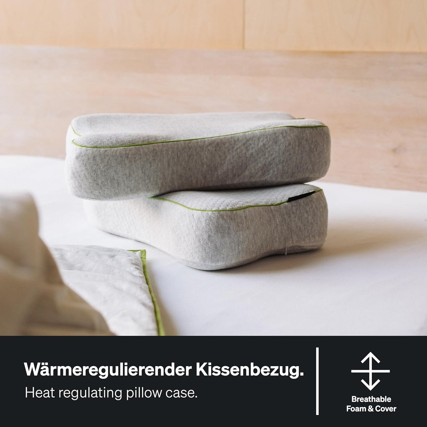 Ergonomisches Nackenkissen mit Bezug und Travel Bag, Kissen + Kissenbezug Climate