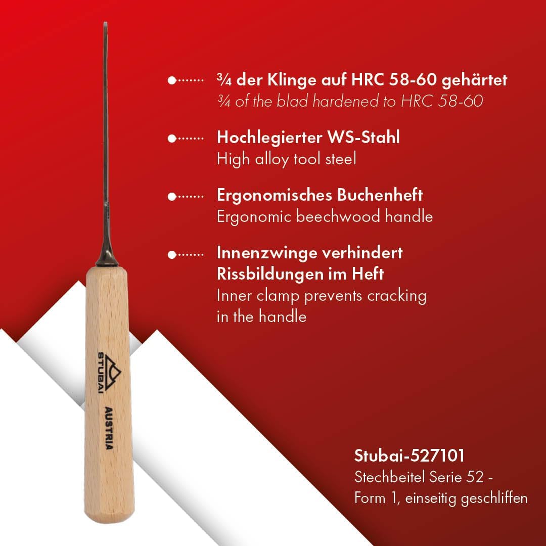 Gerades Balleisen/Stechbeitel für Holzarbeiten (1 mm), 527101