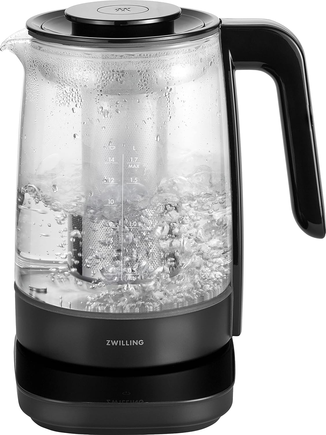 Wasserkocher Enfinigy mit Teesieb & Timer, Schwarz