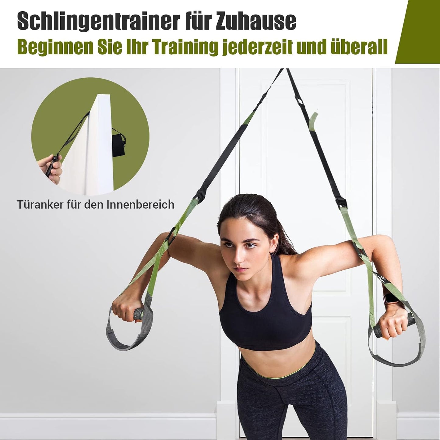 Schlingentrainer mit Türanker, Grün