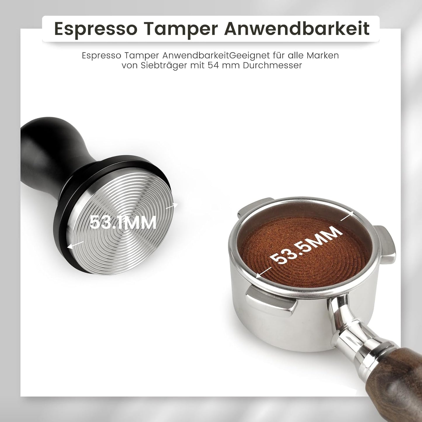Druckregulierender Espresso-Tamper mit Feder, 54mm