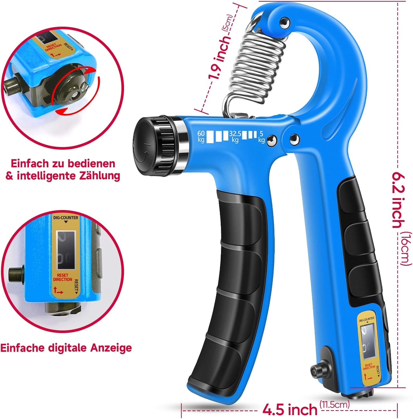 5-teiliges Handtrainer-Set, Himmelblau