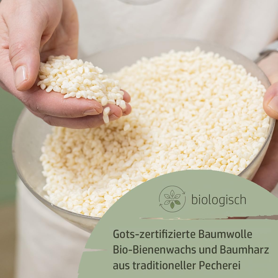 Bio-Bienenwachsbeutel Frischefranz mit Standboden, mittelgross, Streifen