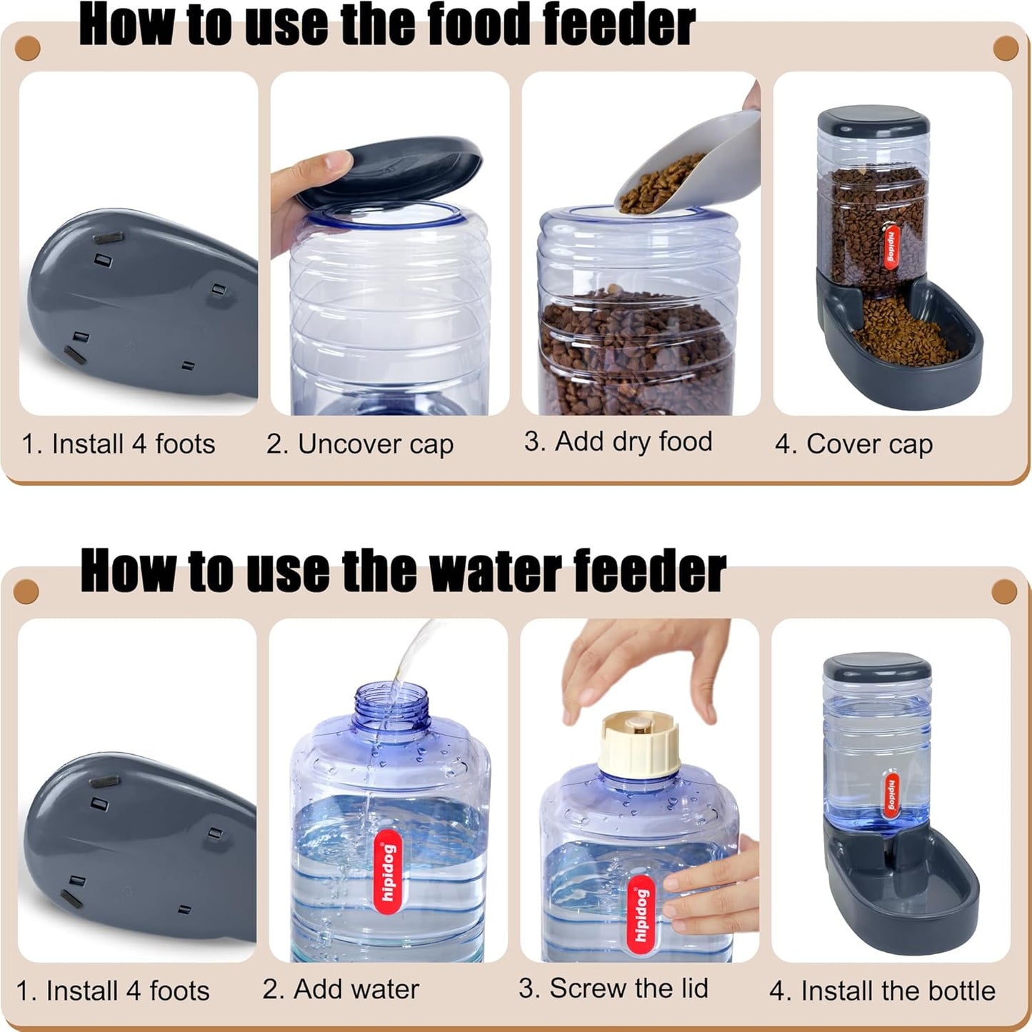 Automatischer Futter- und Wasserspender, deep gray