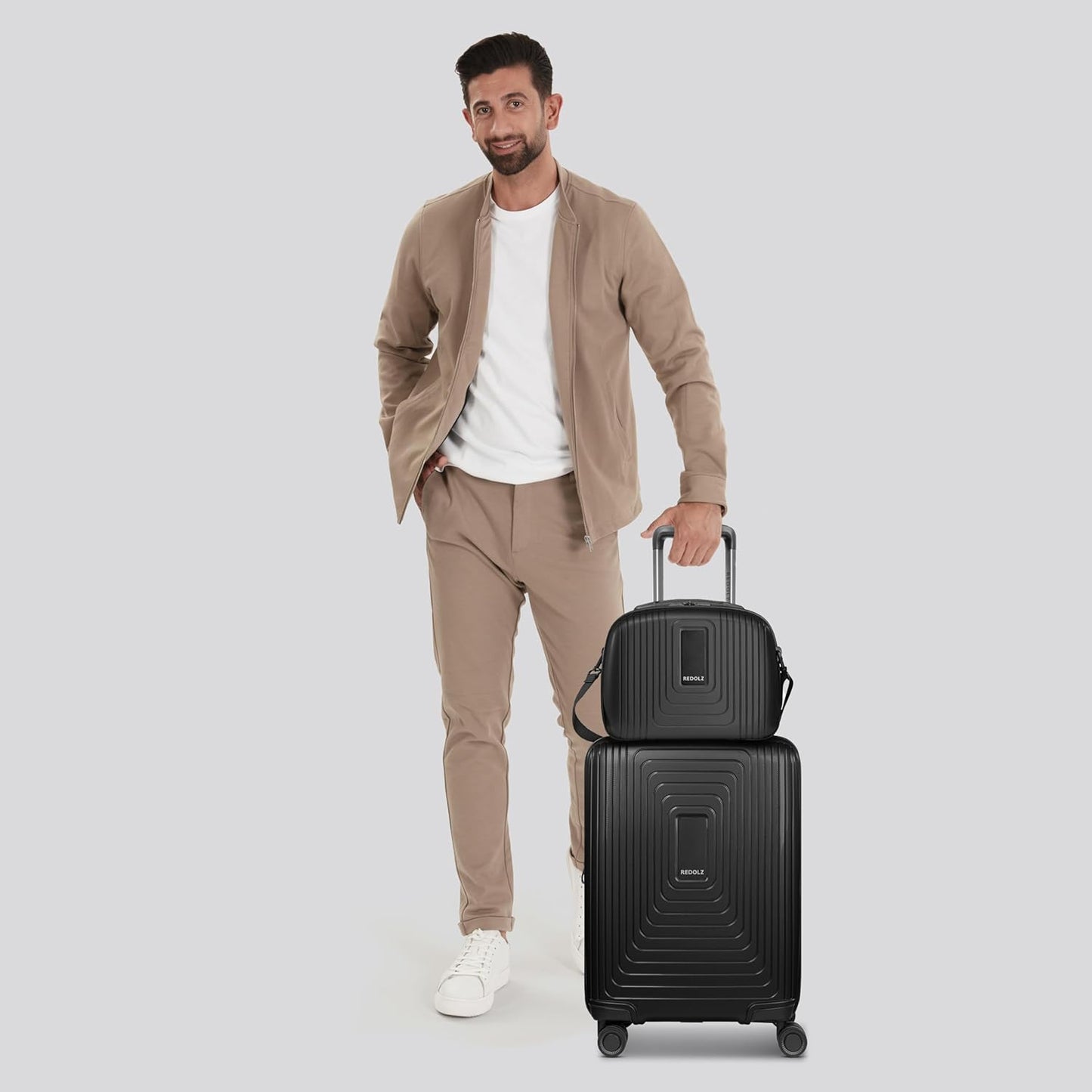 Essentials 14: 2-teiliges Hartschalenkoffer-Set, erweiterbar, Black Metallic 2-SET Trolley+ erweiterbar & BC