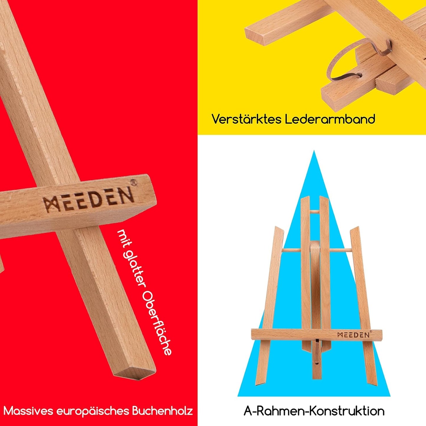 Tischstaffelei Set aus Holz, Natürlich 30CM