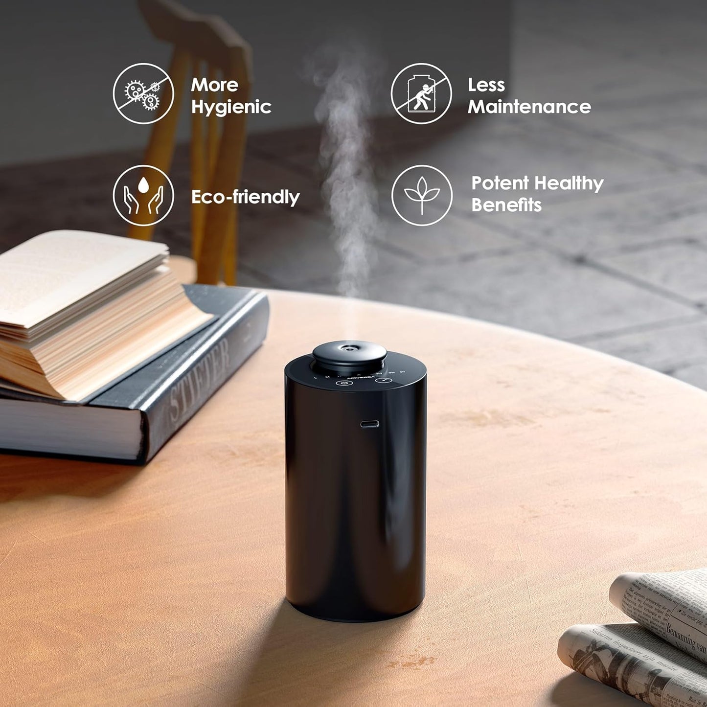 Tragbarer Wasserloser Aroma-Diffuser AN6 mit Timer, 1-schwarz