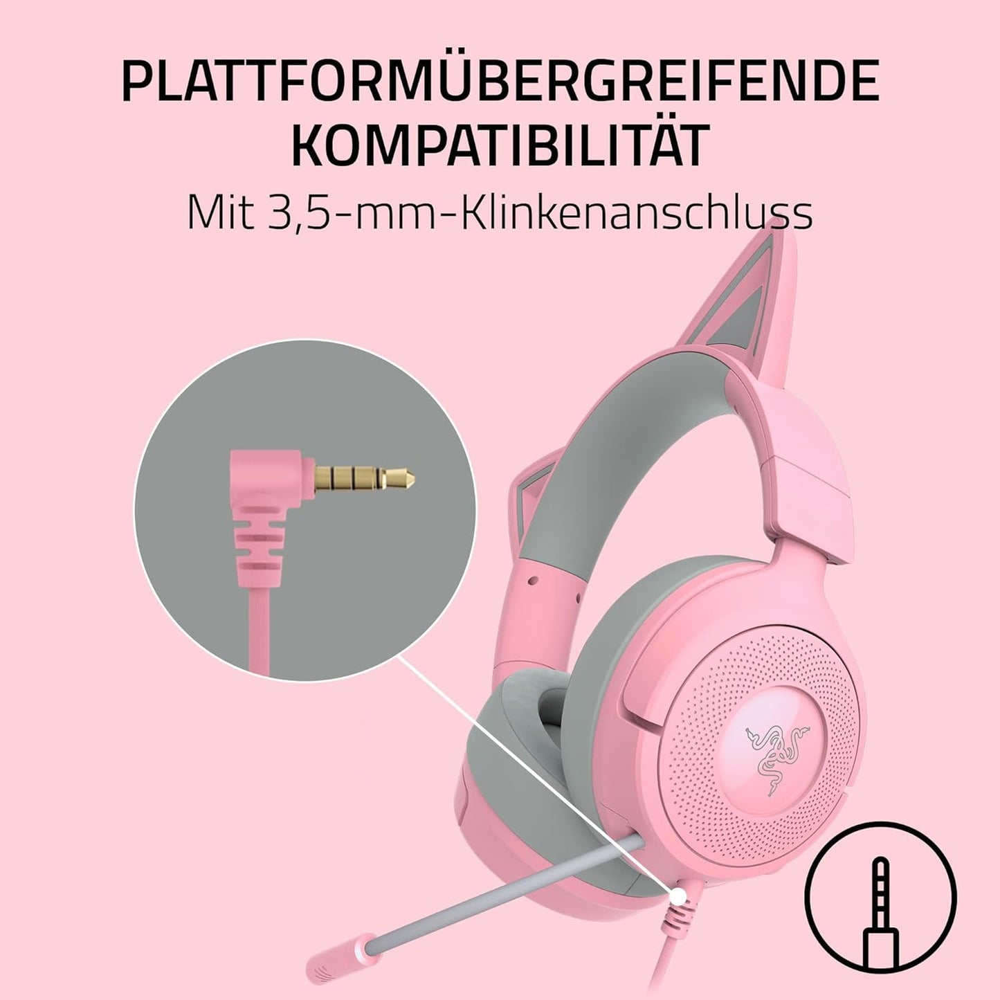 Kitty V3 X Kabelgebundenes Gaming-Headset mit Katzenohren, Quartz Kraken Kitty V3 X