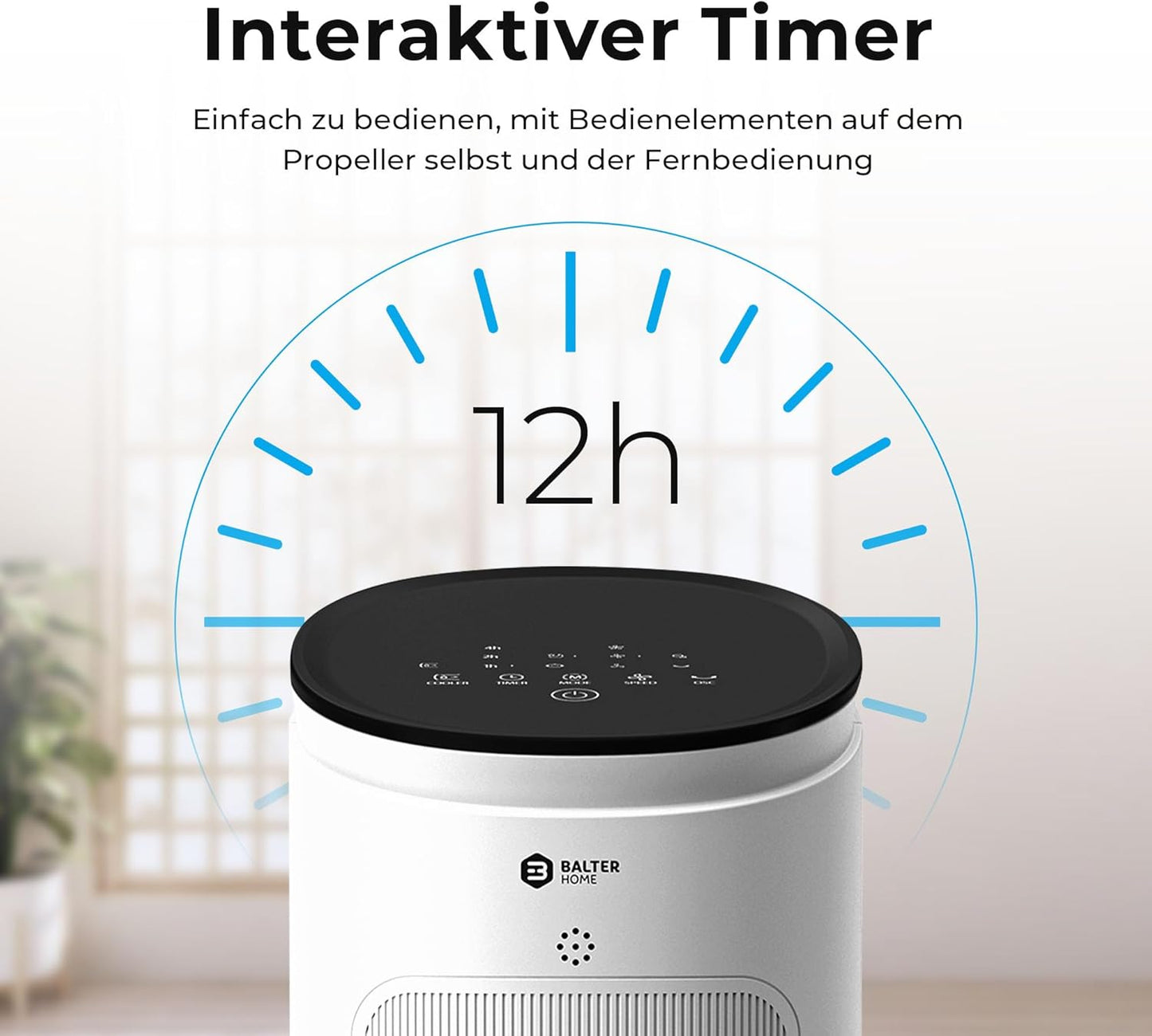 Turmventilator VT-09 mit Ionisator, Mit Ionisator