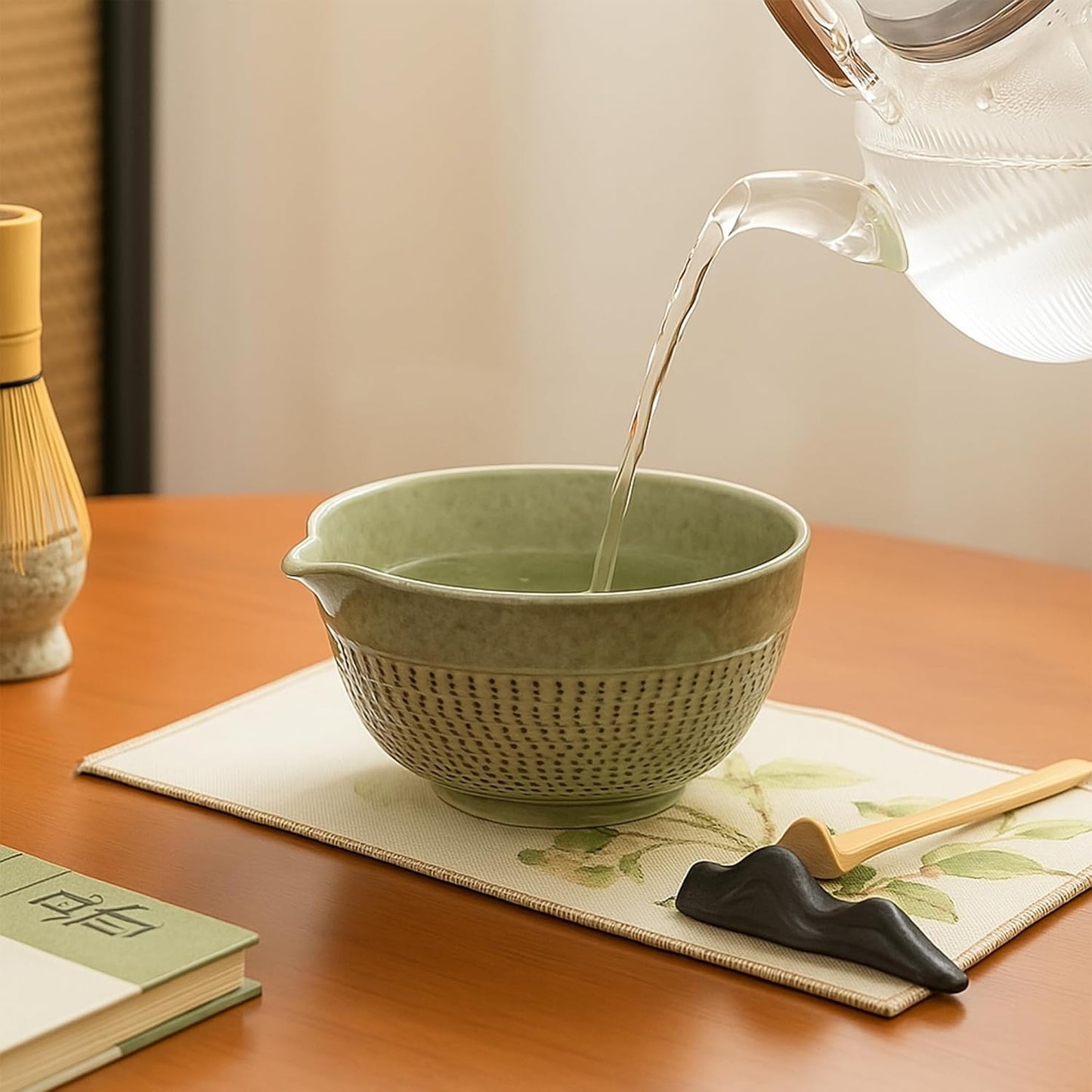 Premium Matcha Tee-Set (7-teilig) mit Zubehör, Grün